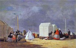 Peinture sur toile de Boudin, Tempête approchante - 1864 reproduction peinte à la main
