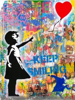 Peinture sur toile de Brainwash Balloon Girl - Unique 2021 reproduction peinte à la main