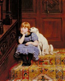 Peinture sur toile de Briton Riviere, Sympathy, ca. 1878 reproduction peinte à la main
