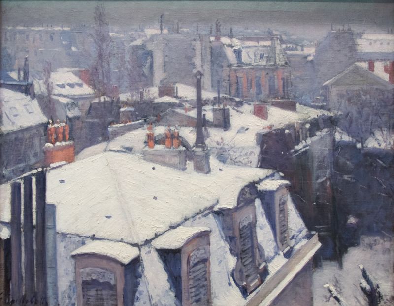 Caillebotte Vue De Toits Effet De Neige