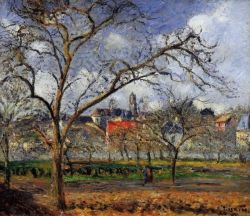 Peinture sur toile de Camille Pissarro An Orchard In Pontoise In Winter 1887 reproduction peinte à la main
