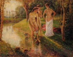 Peinture sur toile de Camille Pissarro, Bathers, 1898 reproduction peinte à la main