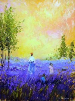Camille Pissarro Mother And Child In The Fields Of Lavender 1860 reproduction peinte à la main