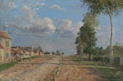 Peinture sur toile de Camille Pissarro, Route De Versailles Rocquencourt 1871 reproduction peinte à la main