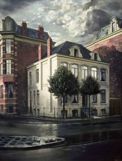 Peinture sur toile de Carel Willink House With Two Holly Trees reproduction peinte à la main