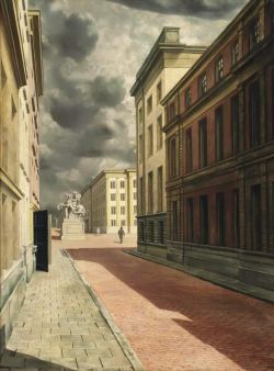 Peinture sur toile de Carel Willink Street With Statue - 1934 reproduction peinte à la main
