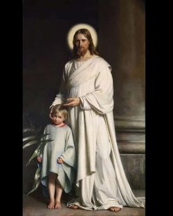 Peinture sur toile de Carl Bloch Christ Blessing The Child reproduction peinte à la main