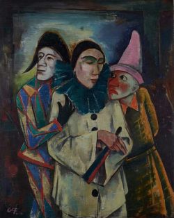 Peinture sur toile de Carl Hofer, Maskerade, 1922 reproduction peinte à la main
