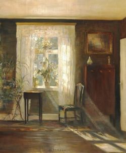 Peinture sur toile de Carl Holsoe, Sunshine In The Living Room reproduction peinte à la main