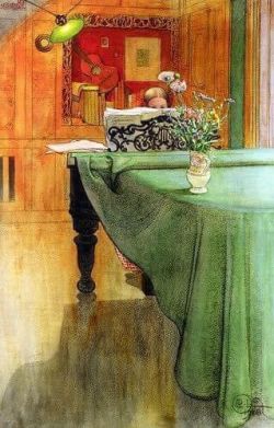 Peinture sur toile de Carl Larsson Brita At The Piano 1908 reproduction peinte à la main
