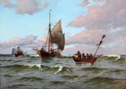 Peinture sur toile de Carl Locher Skagen reproduction peinte à la main