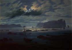 Peinture sur toile de Caspar David Friedrich The Northern Sea In Moonlight reproduction peinte à la main