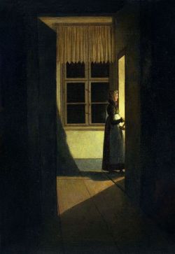 Peinture sur toile de Caspar David Friedrich The Woman With The Candlestick C. 1825 reproduction peinte à la main