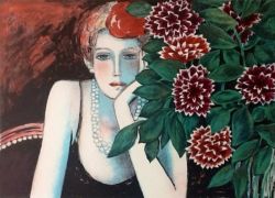 Peinture sur toile de Cassigneul Fleurs Rouges reproduction peinte à la main