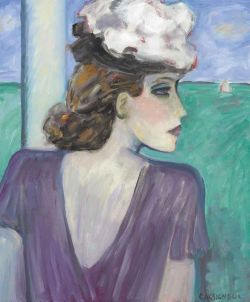 Peinture sur toile de Cassigneul La Robe Violette reproduction peinte à la main