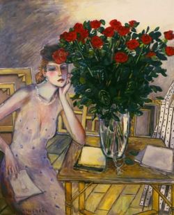 Peinture sur toile de Cassigneul Le Bouquet De Roses Ge Ant reproduction peinte à la main