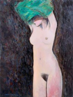 Peinture sur toile de Cassigneul Nude In A Green Blouse 1976 reproduction peinte à la main