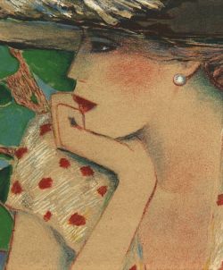 Peinture sur toile de Cassigneul Pensive En Gros Plan reproduction peinte à la main
