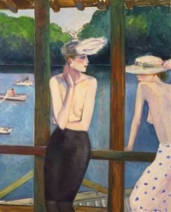 Peinture sur toile de Cassigneul Seins Nus Aux Barques reproduction peinte à la main
