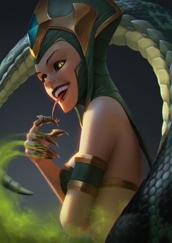 Reproduction peinte à l'huile Cassiopea League Of Legends - finition musée artisanale en relief sur toile