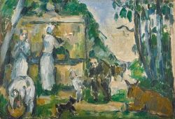 Peinture sur toile de Cezanne Paul La Fontaine 1876-77 reproduction peinte à la main