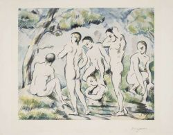 Peinture sur toile de Cezanne Paul Les Baigneurs reproduction peinte à la main
