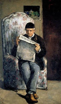 Peinture sur toile de Cezanne Paul The Artist S Father Reading L Evenement 1866 reproduction peinte à la main