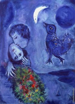 Peinture sur toile de Chagall Le Paysage Bleu reproduction peinte à la main