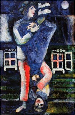Peinture sur toile de Chagall Promenade 1929 reproduction peinte à la main