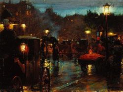 Peinture sur toile de Charles Courtney Curran Paris At Night reproduction peinte à la main