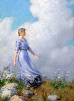 Peinture sur toile de Charles Courtney Curran, Windy Hilltop, 1915 reproduction peinte à la main