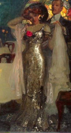 Peinture sur toile de Charles Hoffbauer In The Restaurant reproduction peinte à la main