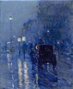 Peinture sur toile de Childe Hassam, Rainy Midnight 1899 reproduction peinte à la main