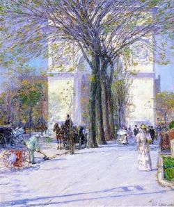 Peinture sur toile de Childe Hassam Washington Arch Spring 1895 reproduction peinte à la main