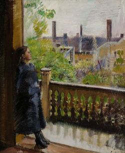 Peinture sur toile de Christian Krohg Le Balcon A Gronnegate - 1889 reproduction peinte à la main