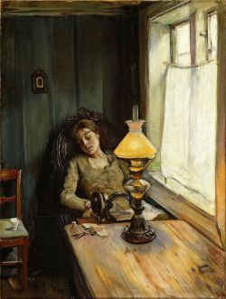 Peinture sur toile de Christian Krohg Tired - 1885 reproduction peinte à la main