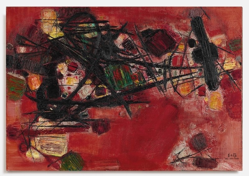 Chu Teh-Chun, Rouge lourd et vert léger - 1959