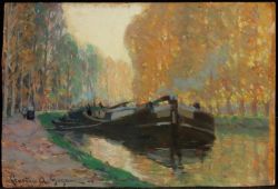 Peinture sur toile de Clarence Gagnon, Canal Boat 1908 reproduction peinte à la main
