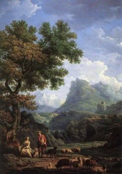 Peinture sur toile de Claude Joseph Vernet Shepherd In The Alps reproduction peinte à la main