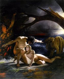 Peinture sur toile de Claude Marie Dubufe Il Paradiso Perduto reproduction peinte à la main