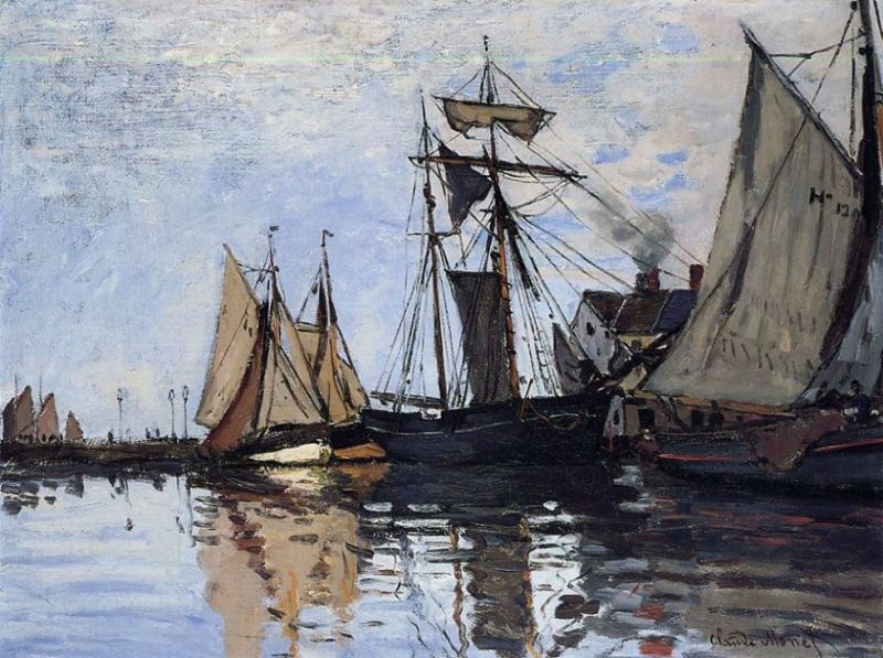 Claude Monet - Boats In The Port Of Honfleur 1866