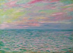 Peinture sur toile de Claude Monet Coucher De Soleil à Pourville Pleine Mer 1882 reproduction peinte à la main