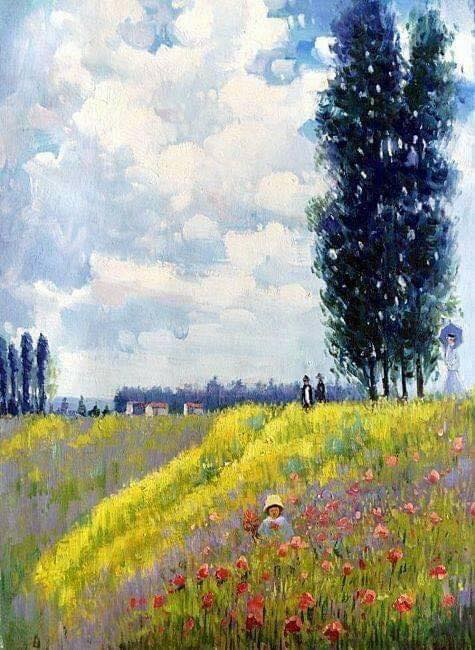 Claude Monet Walk In The Meadows At Argenteuil - 1873