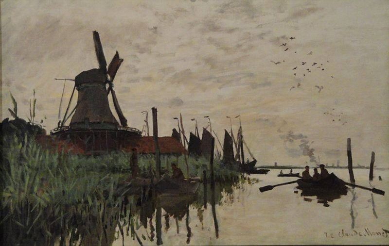 Claude Monet, Windmill and Boats near Zaandam, 1871