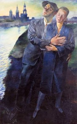 Peinture sur toile de Conrad Felixmuller Lovers In Dresden reproduction peinte à la main