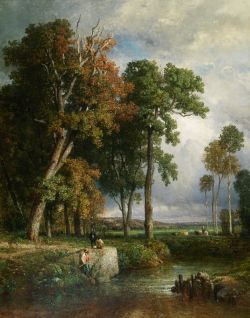 Peinture sur toile de Constant Troyon, The Fishermen, ca.1850 reproduction peinte à la main