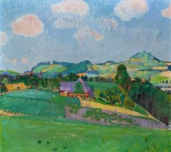 Peinture sur toile de Cuno Amiet, Landscape near Oschwand, 1926 reproduction peinte à la main