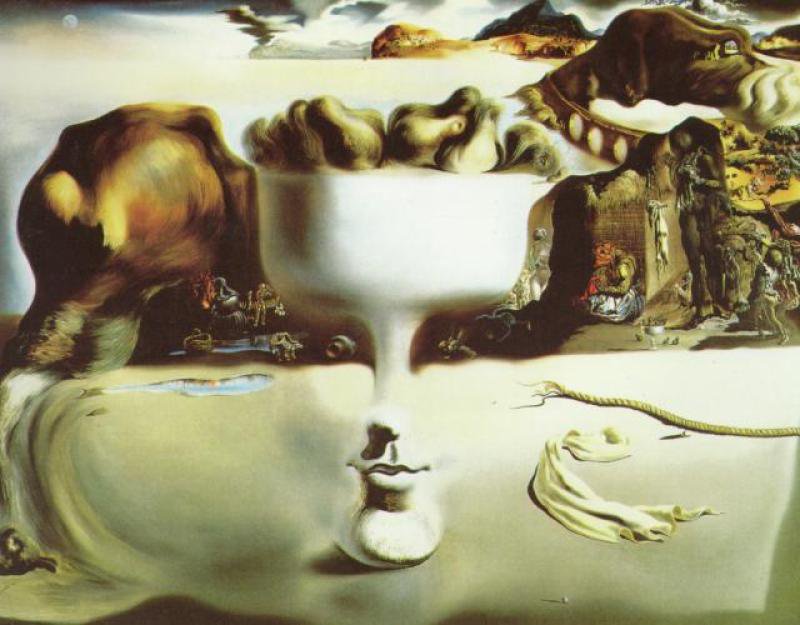 Dali Apparition Of Face And Fruit Dish On A Beach