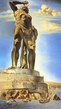 Dali The Colossus Of Rhodes reproduction peinte à la main
