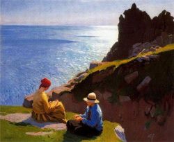 Peinture sur toile de Dame Laura Knight Along The Cornish Cliffs reproduction peinte à la main